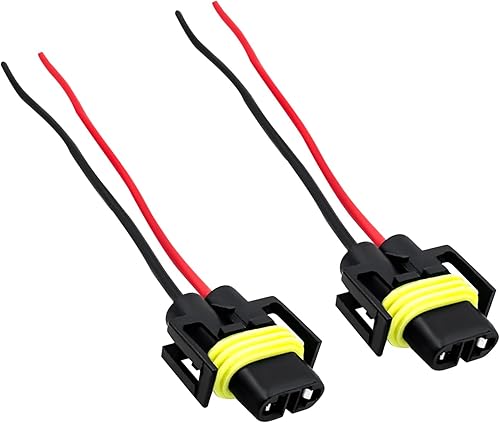 Dickno 2 unidades H8 H9 H11 hembra adaptador de cableado arnés de cables de cable, cable universal para faros delanteros y luces antiniebla,
