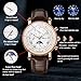 Avaner Men's Leather Strap Watches: Analog Quartz Classic Wrist Watches with Three-Eye Dials and Date