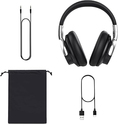 Miniatura 7 de AUSDOM E7 Auriculares con cancelación activa de ruido auriculares inalámbricos Bluetooth sobre la oreja ANC con micrófono, tiempo de reproducción de