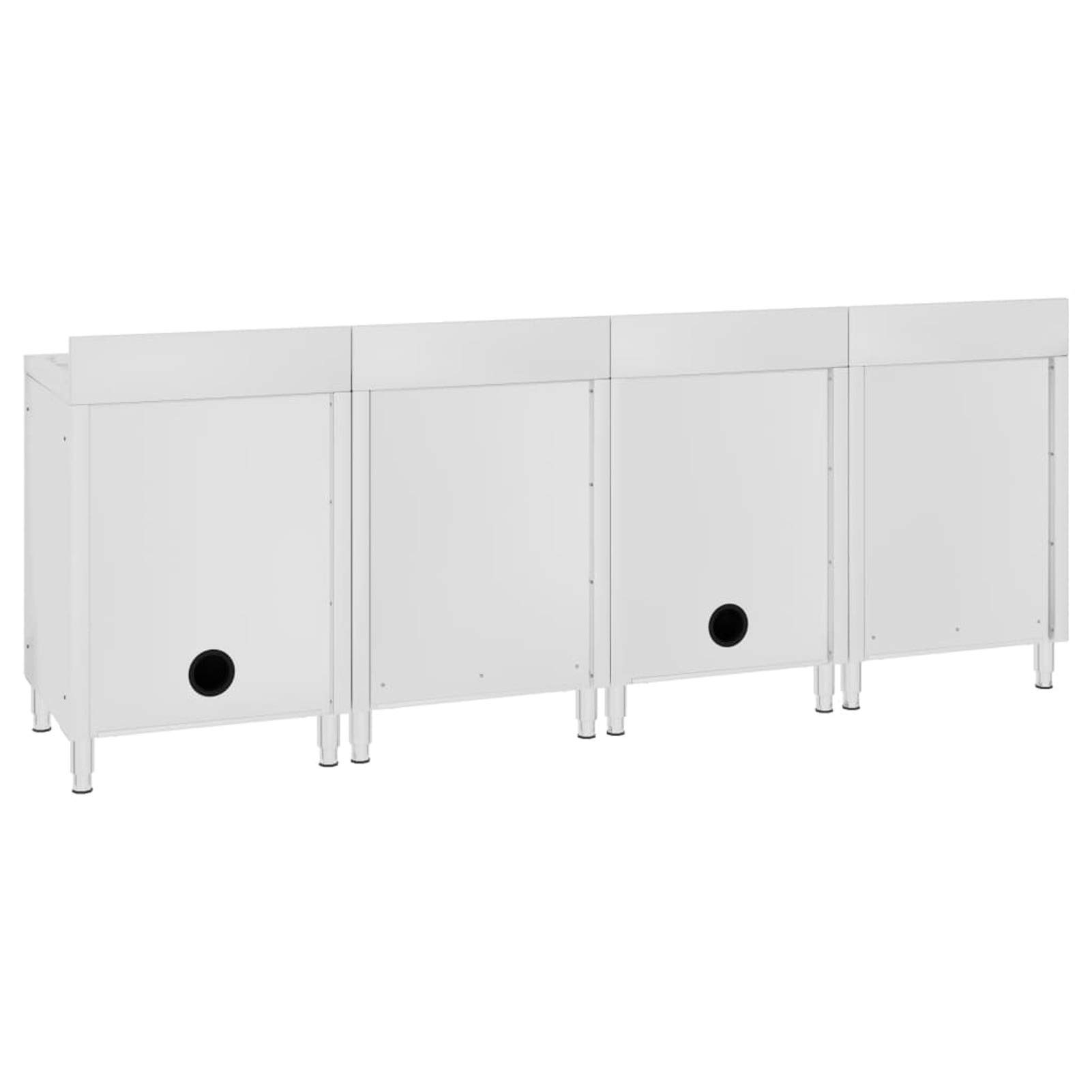 Mobiletto da Cucina con Lavandino in Acciaio Inox 240x60x96 cm,Mobiletto da Cucina,Mobiletto da Cucina Salvaspazio-3058272