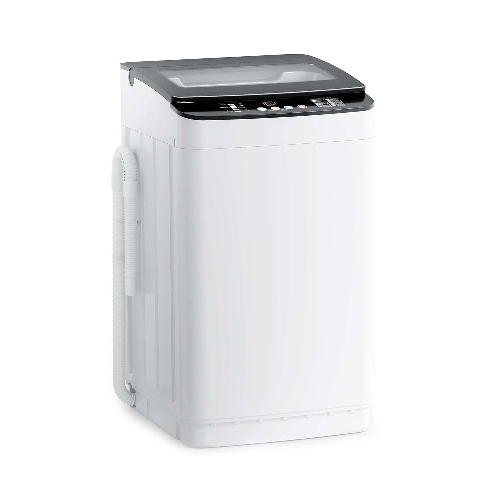 Lavadora portátil Auertech de 11 kg, totalmente automática, con pantalla LED, 10 ciclos de lavado, 5 niveles de agua, 24 horas de retraso, carga superior, ideal para apartamentos, casas rodantes, dormitorios y casas.
