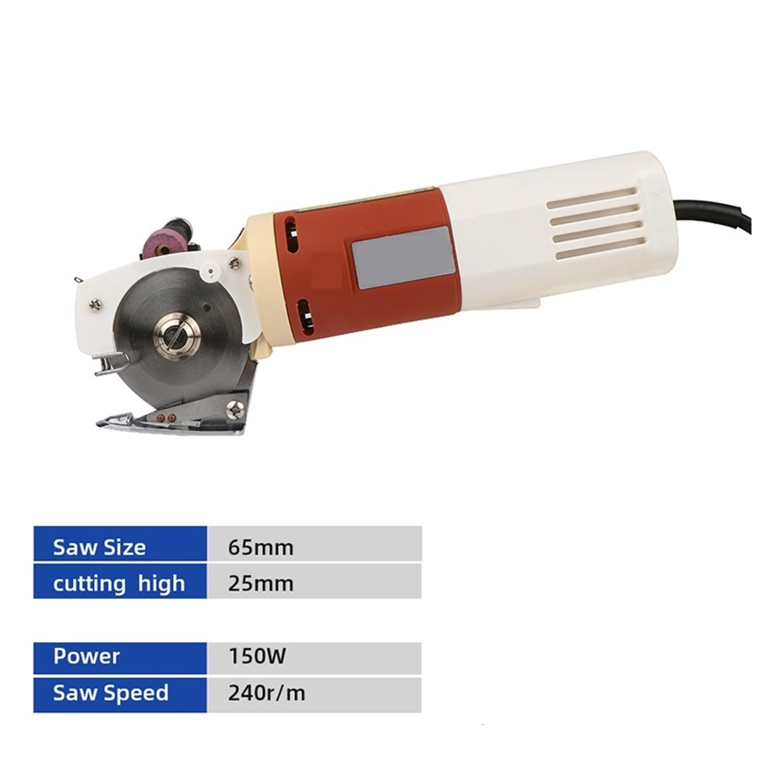 Ciseaux Électriques For Couper Le Tissu, Couteau Rond, Lame Rotative De 65 Mm, For Couper Le Tissu, Le Cuir Facile à Utiliser