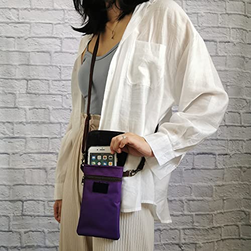 Image of Tainada Small Crossbody Phone Pouch Bag with Touchscreen Window (Purple)