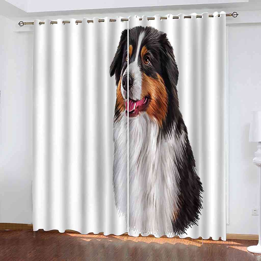 Rideau de fenêtre enfant motif chiot pour une ambiance douce et tamisée dans la chambre