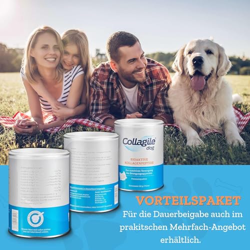 Collagile Dog 2x225g – Bioaktive Collagen Peptide für Hunde und Katzen – Nutrifunktionelles Gelenkpulver – unterstützt den gesamten Bewegungsapparat – Klinisch in Studien getestet