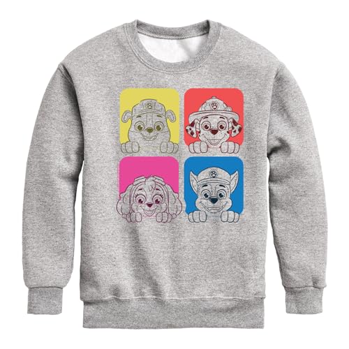 HYBRID APPAREL - Paw Patrol - Sketch Grid - Toddler & Youth Crewneck Fleece Sweatshirt