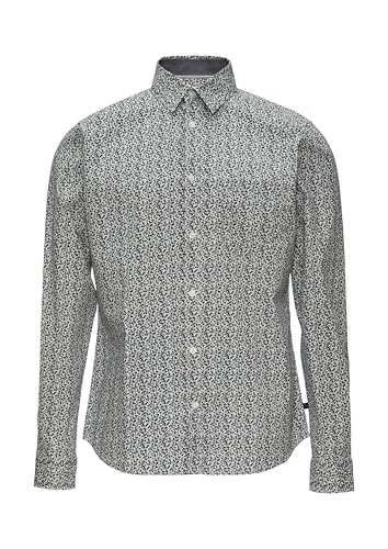 s.Oliver Herren Hemd – Slim Fit, Kentkragen, Langarm, All-Over-Print – Ansicht 4