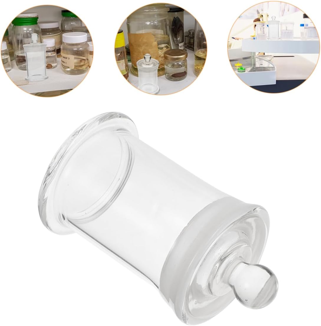 STOBAZA High Borosilicate Glass Specimen Bottle Non-Lead Chemistry Storage Vial Sealed Thickened Sample Jar for Laboratory Use 2pcs