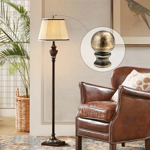 Emnooti Ball Lamp Finial Cap Knob For Lamp Shade Top,Solid Lamp Finial Caps,Heavy Metal Top Screw Finial For Black Lamp Shade Holder Antique Brass Lamp Harp thumb #4