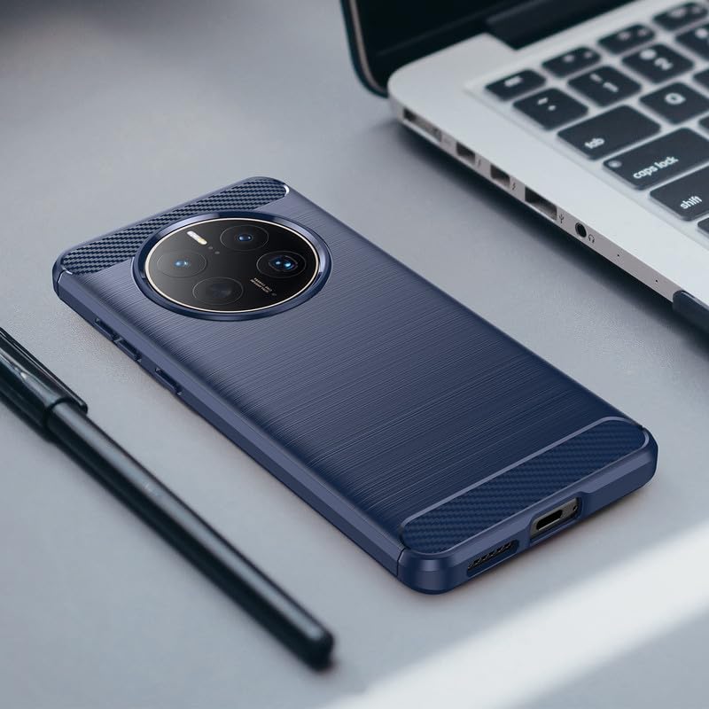Image of Hybrid Carbon Fiber Back Case for Huawei Mate 50 Pro (Blue)