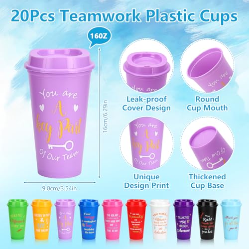 Detalles de agradecimiento motivacionales para el personal: 20 sets con vasos y agendas 2