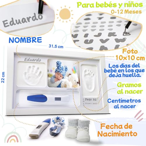 Variante de Lalfof regalo recien nacido Marco huellas con portaobjetos