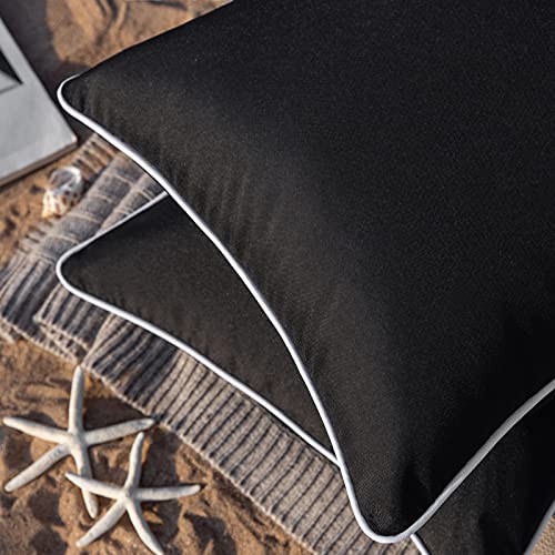 Versatile Waterproof Outdoor Throw Pillow Covers – Pack of 2 Stylish Black Cushion Cases for Patios, Gardens, and More 3 Versatile Waterproof Outdoor Throw Pillow Covers – Pack of 2 Stylish Black Cushion Cases for Patios, Gardens, and More - Image 2
