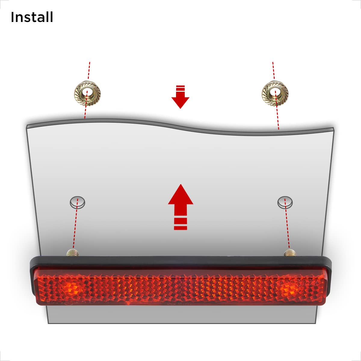 Snapklik.com : Evermotor Red Reflector For Motorcycle, 4.25 Inch ...