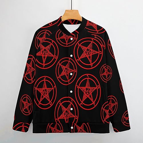 Baphomet Satan Satanic Sabbatic Goat Men's Baseball Bomber Jacket Long Sleeve Sweatshirt Casual Streetwear Coats with Pocket4