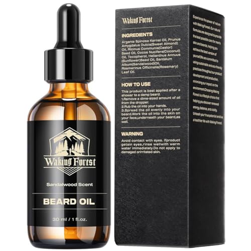 Waking Forest Sandalwood Beard Oil for Men - Biotin Mustache Oil with Vitamin E, Rosemary & Castor - Beard Care Softener, Strengthens, and Moisturizes - Beard Conditioner (1 Oz) - Image 6