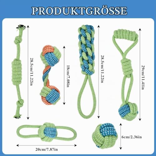 BUYGOO Kauspielzeug Set aus Baumwollseil für Haustiere 6 Stück