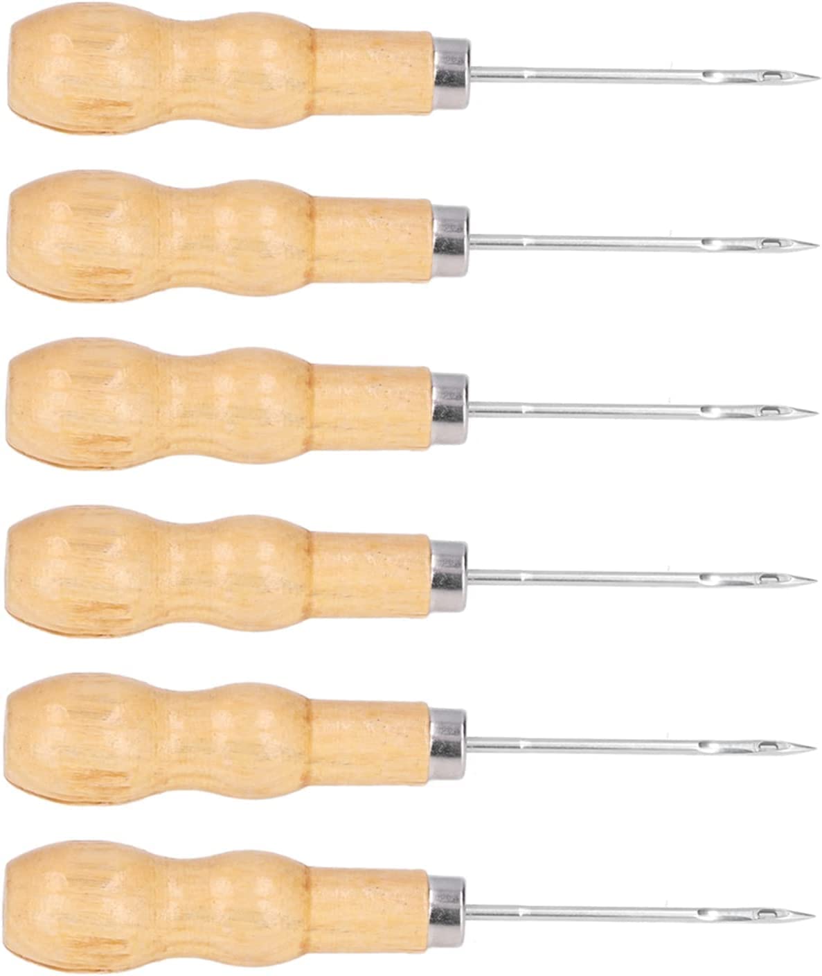 Poinçon de couture en cuir, poinçon à main, outil de poinçon en cuir, poinçon en cuir, 10pcs poinçon de couture en cuir manche en bois 125mm de longueur kit d'outils à main for réparer le bricolage