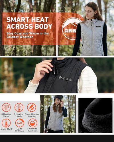 ARRIS Women's Heated Vest with Battery Pack - Size Adjustable