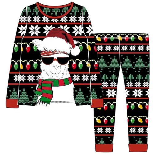TCWWBB Weihnachten Schlafanzug Langarm Zweiteilig Pyjama Set Hund...