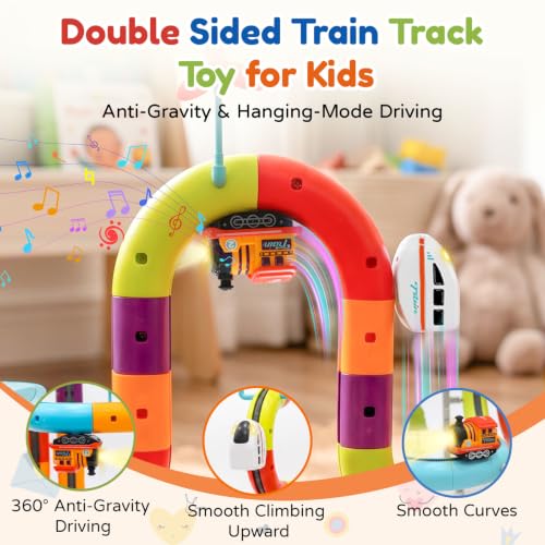 140Pcs Electric Train Set 3D Anti-Gravity Race Track Toys for Boys Kids 3+ - image 3