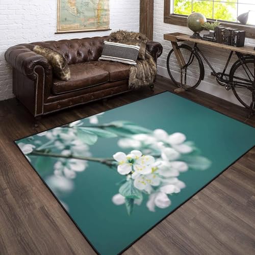 Tapis fleurs 3D carré antidérapant pour chambre enfant et ado lavable - 2