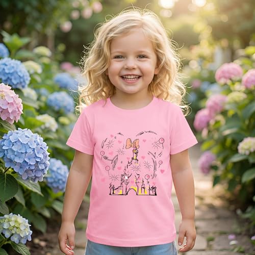 Image of GLIGLITTR Magic Shirt for Toddler Baby Girls Magical Kingdom Tshirt Cute Castle Outfit Holiday Family Vacation Summer Tee Top