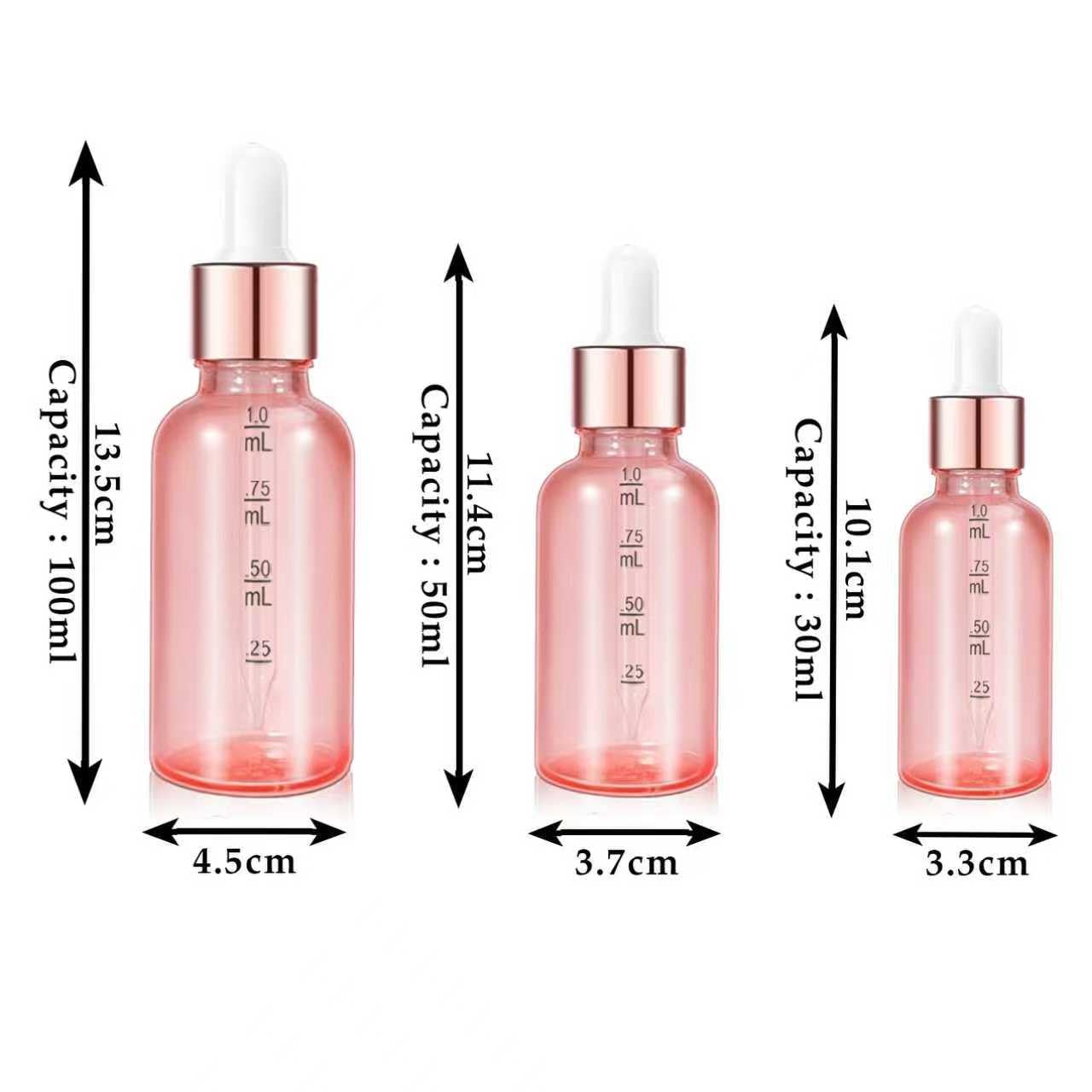 Frascos con Cuentagotas 30ml Pack 24 Botellas Rosa para Tinturas Aceites Esenciales Antigoteo