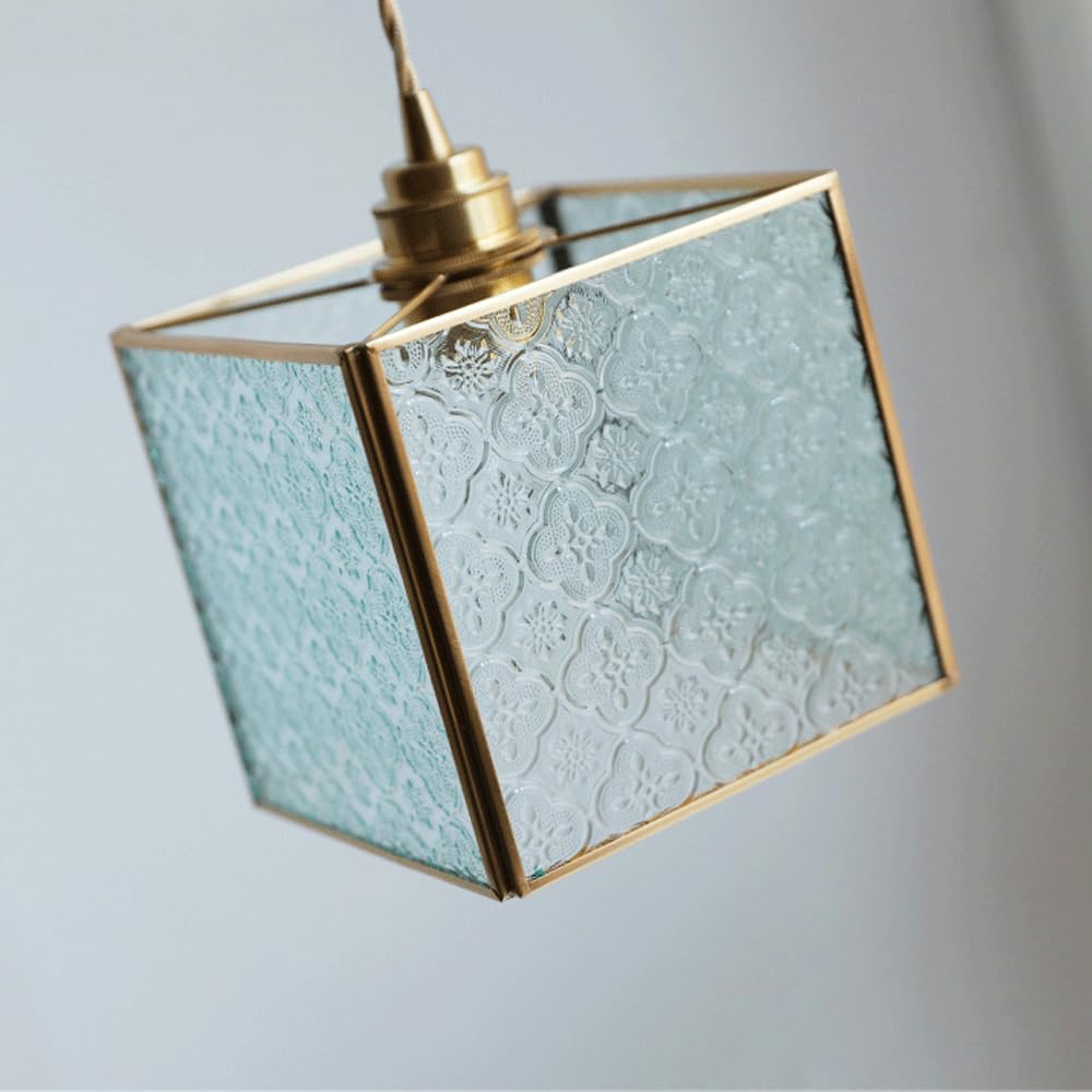 Lámpara De Techo Francesa Minimalista E27 - Luz Vidrio Cobre Ajustable
