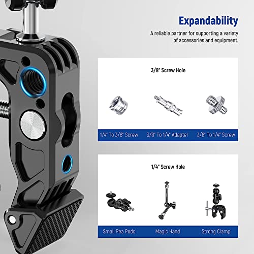 Neewer Super Clamp With Magic Arm With Phone Holder & Action Camera Mount, All Metal 360° Double Ball Head With 1/4" & 3/8" Thread, Compatible With Smallrig Gopro Insta360, St80 #TOP5