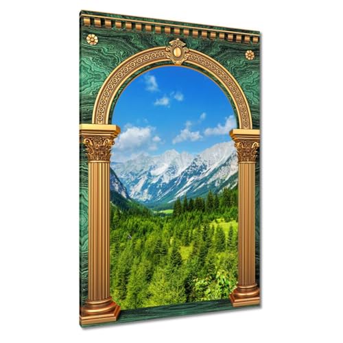 Peinture imprimée sur toile pour habiller un grand mur vide paysage montagne