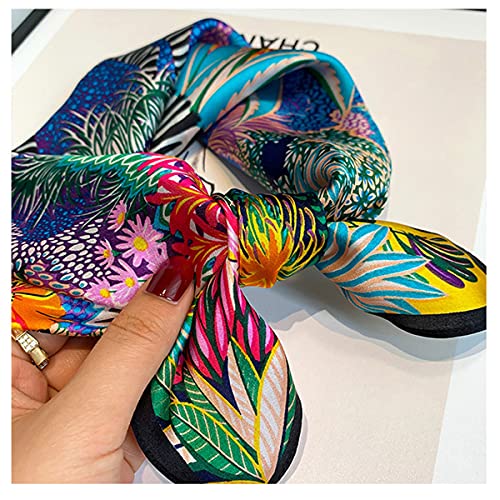 Aufeel Women's 100% Pure Mulberry Silk Small Square Scarf - Neckerchief Women - Silk Headscarf - 21" X 21" (Zebra) #TOP2