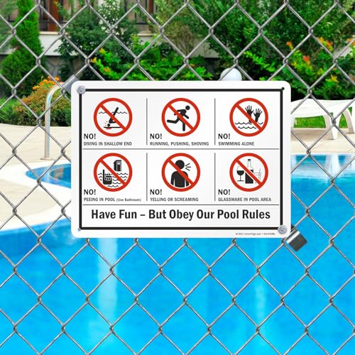 Cartel metálico de piscina 10x14 pulg SmartSign miniatura 2