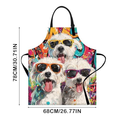 Image of Nuxovilar Cute Apron with Pockets, 26.77 * 30.7 Inches, Versatile for Meal Prep, Baking, Holiday Cooking