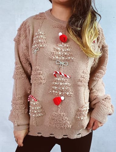 Image of OMEWEE Halloween Sweaters for Women 2024 Womens Ribbed Cuffs Pullover Sweaters Knit Baggy Fall Sweaters for Women