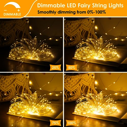 Mlambert USTX-BSL-33FT-WW-3 Pack 33Ft Fairy Lights Battery Operated With Remote And Timer, Waterproof Dimmable 8 Modes 100 Leds Twinkle Lights For Indoor Outdoor Decor thumb #1