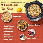 Fullwill Electric Pressure Cooker Uni 6qt, 9-in-1 Multi-Functional Slow Cooker, Rice Cooker, Yogurt Maker, Cake Maker, Sauté Pan, Steamer, Food Warmer, Soup Maker - Image 5