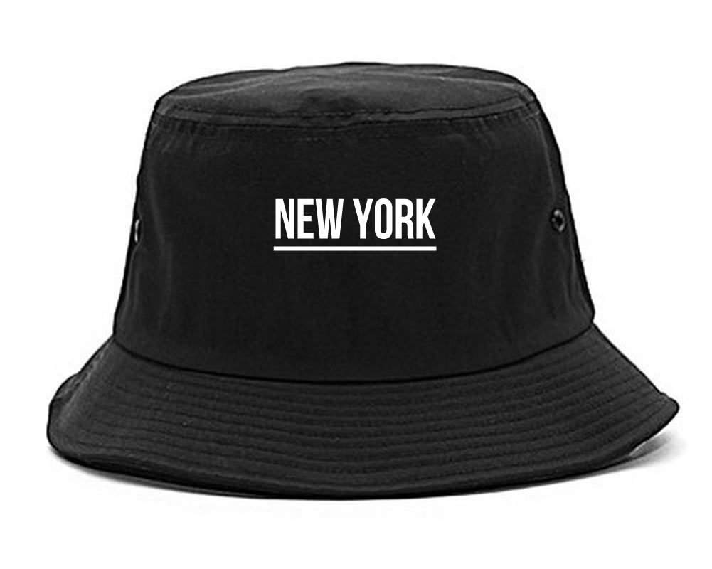 Kings Of NY City of New York NYC USA Simple Underline Adult Unisex Bucket Hat Black