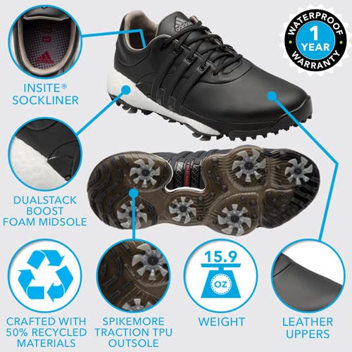 adidas Men's Tour360 22 Golf Shoes, Core Black/Iron Metallic, 73