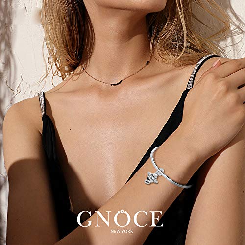 Image of GNOCE Skull Pendant Charm Silver Dangle Charms Bead fit Bracelet /Necklace Jewelry Gift for Women Men