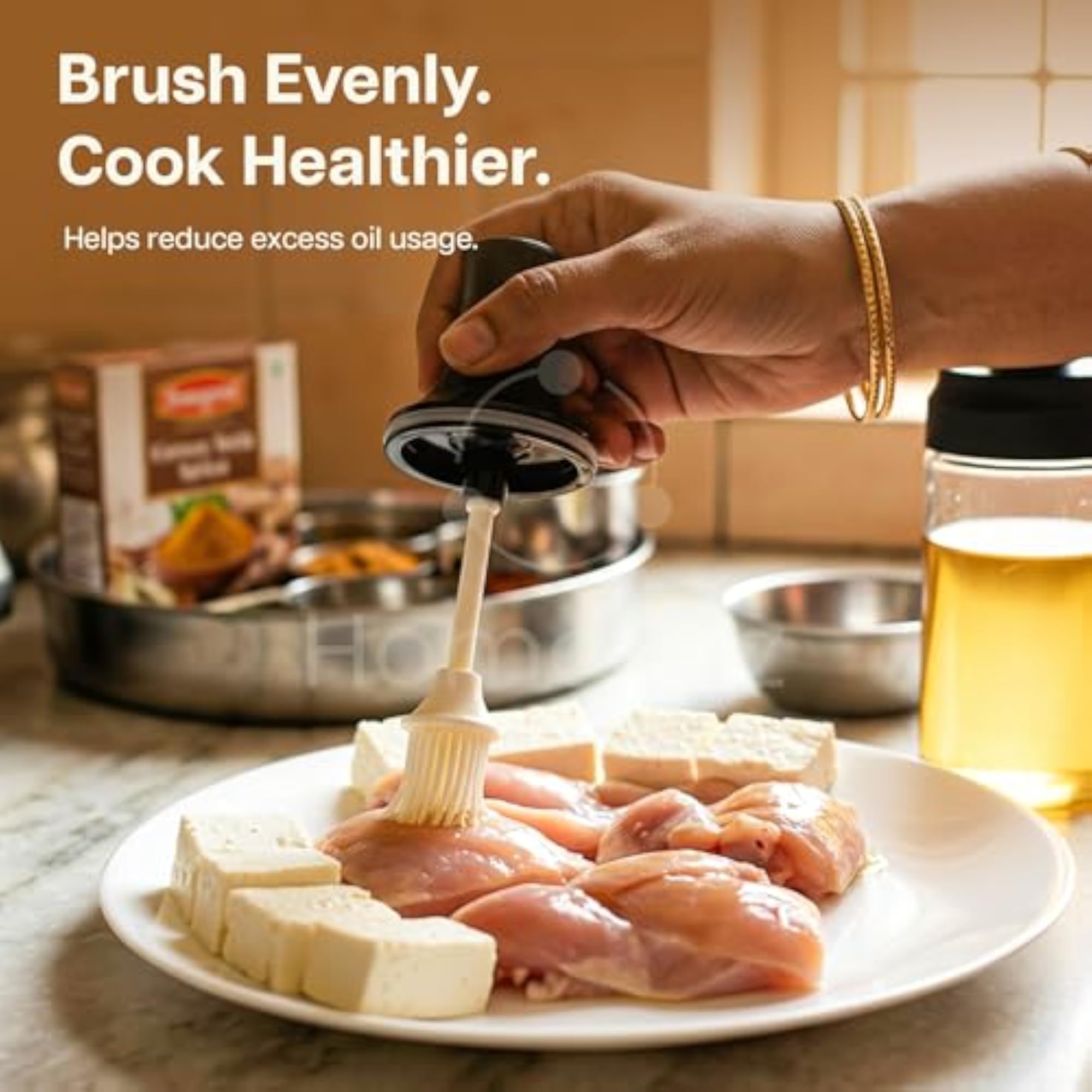 2-in-1 Oil Dispenser with Silicone Brush for Kitchen