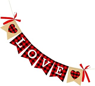 SOIMISS Flag Banner Wedding Love Banner Wedding Decoration Burlap Bridal Shower Banner Rustic Wedding Garland Valentines Day Decor Bridal Shower Decorations Wedding Heart Banner Wedding Decor