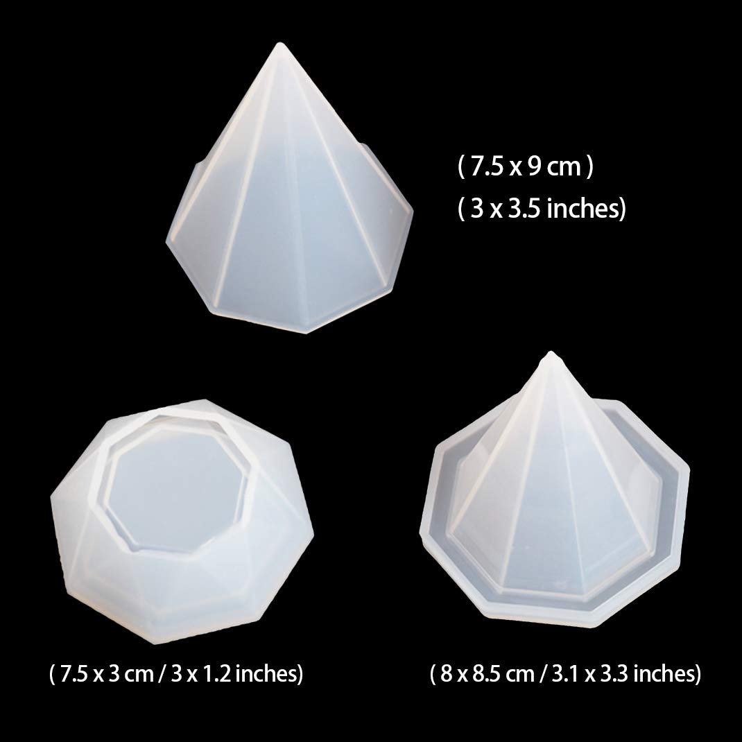 iSuperb Stampi in Piramidale Stampi Resina di Scatola Visualizzazione Stampo Gioielli Portaoggetti Siliconica Jewelry box Resin Mold per Decorazione Domestica(Stampi Ottaedro