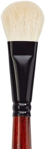 Miniatura 5 de KINGART 1050A Premium 6 Pc. Juego de pinceles planos ovalados para artista, pelo de cabra natural súper suave, mango corto, 6 tamaños para aceite,