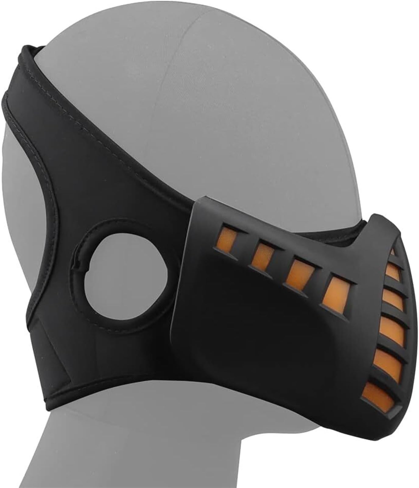 Masque Demi-Visage Cyberpunk À LED avec Lumière (Batterie Intégrée), Masque Tactique Airsoft pour Halloween CQB Paintball Shooting Air Gun Hunting Accessories