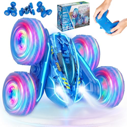 NLMWTI Coche Teledirigido, 2.4Ghz 4WD Coche AcrobáTico RC Monster Truck Camiones 360 Grados De RotacióN, Juguete Niño Regalo 3 4 5 6 7 8 9 12 Años Regalo Cumpleaños/Navidad
