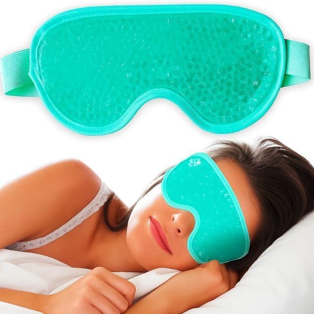 OrtoPrime Antifaz Gel Frío Ojos PARA DORMIR Antifaces Calor Ojos – Máscara Gel Frío Cara Ojos Cansados – Antifaz Migraña Reutilizable Eye Mask – Antifaces Ojo Seco Relajante Ojeras