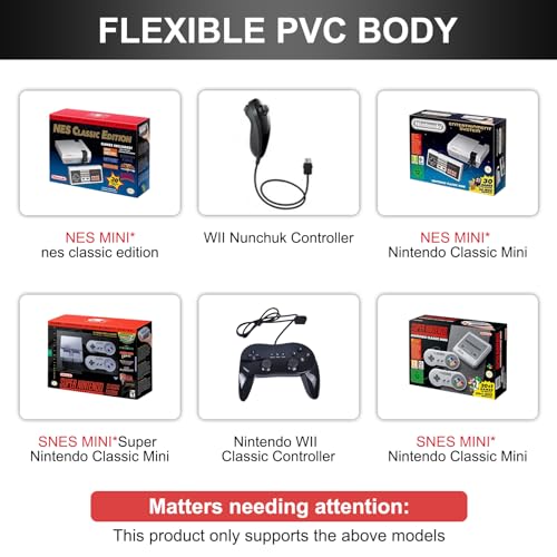 Image of 6FT NES Controller Extension Cable Cord Compatible with Mini NES /SNES Classic, Super Nintendo Classic Edtion, Wii /Wii U Controller, 2Pack