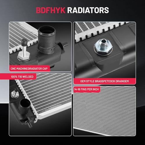 Image of BDFHYK CU13039 Aluminum Radiator for Nissan Murano 2008-2014, for Nissan Quest 2011-2017, 3.5L, 16mm Core