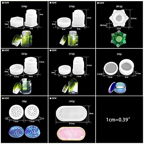 Molde hexagonal de resina e moedor de especiarias, molde de epóxi para triturador de especiarias, mo